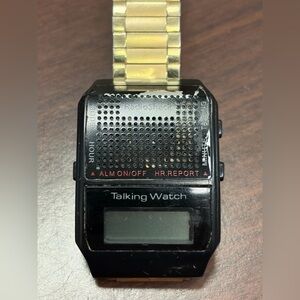 Vintage Rare RadioShack Talking Watch with Spedel chain cuff needs battery